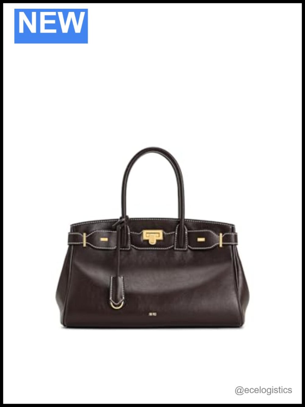 JW PEI Vegan Leather Tote Bag with Top Handle, Detachable Crossbody Strap, Gold